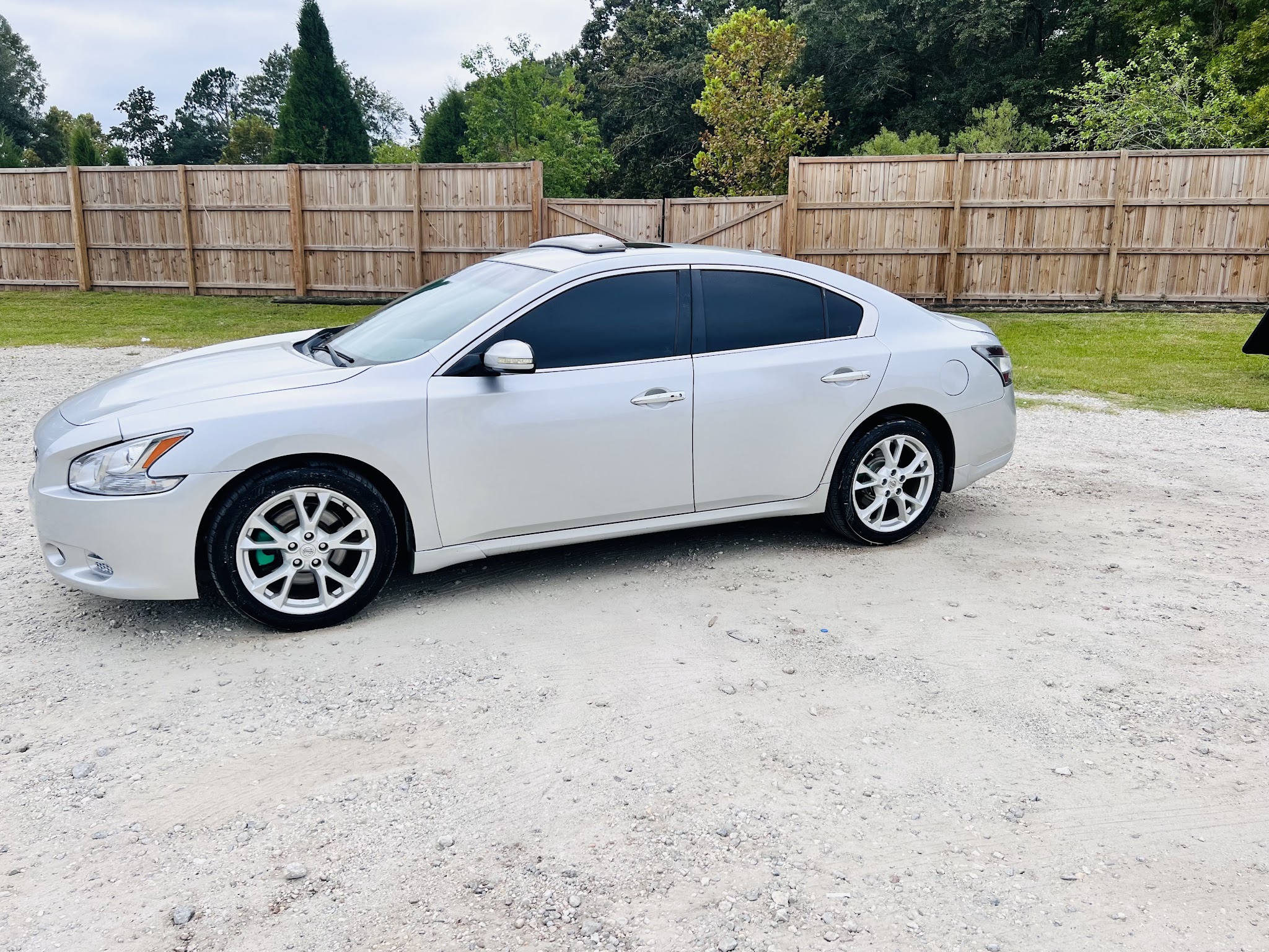 Silver Nissan Maxima on our lot